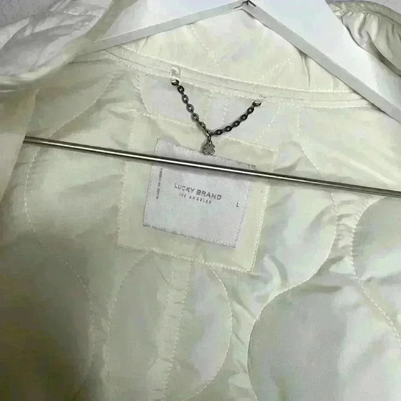 LUCKY BRAND- Off White Puffer Jacket Sz L NWT - Picture 9 of 9